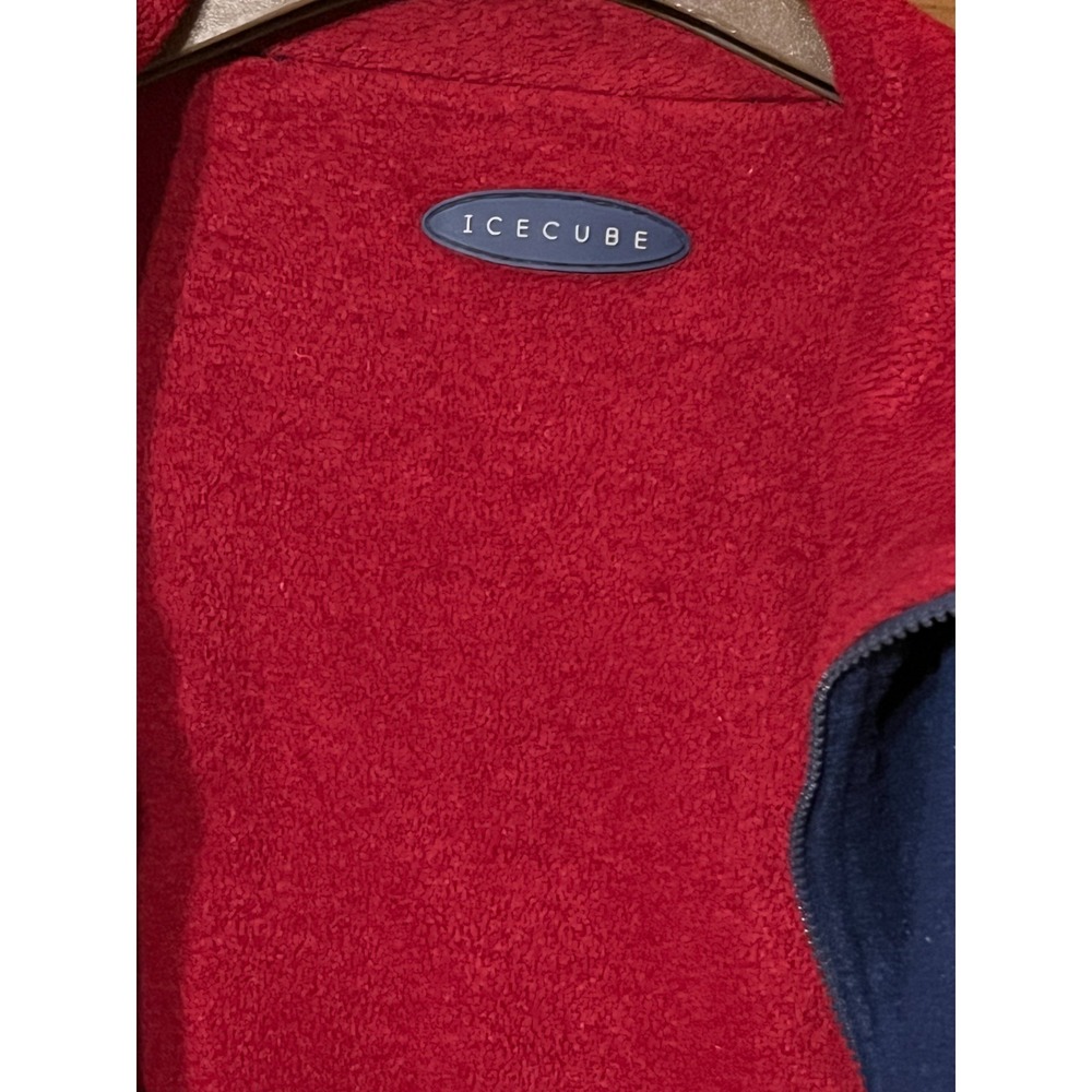 ICECUBE Womens Reversible Fleece Jacket Womens XL Navy Red Full Zip Vintage 90s - Picture 4 of 9